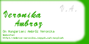 veronika ambroz business card