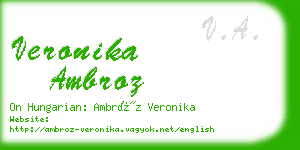 veronika ambroz business card